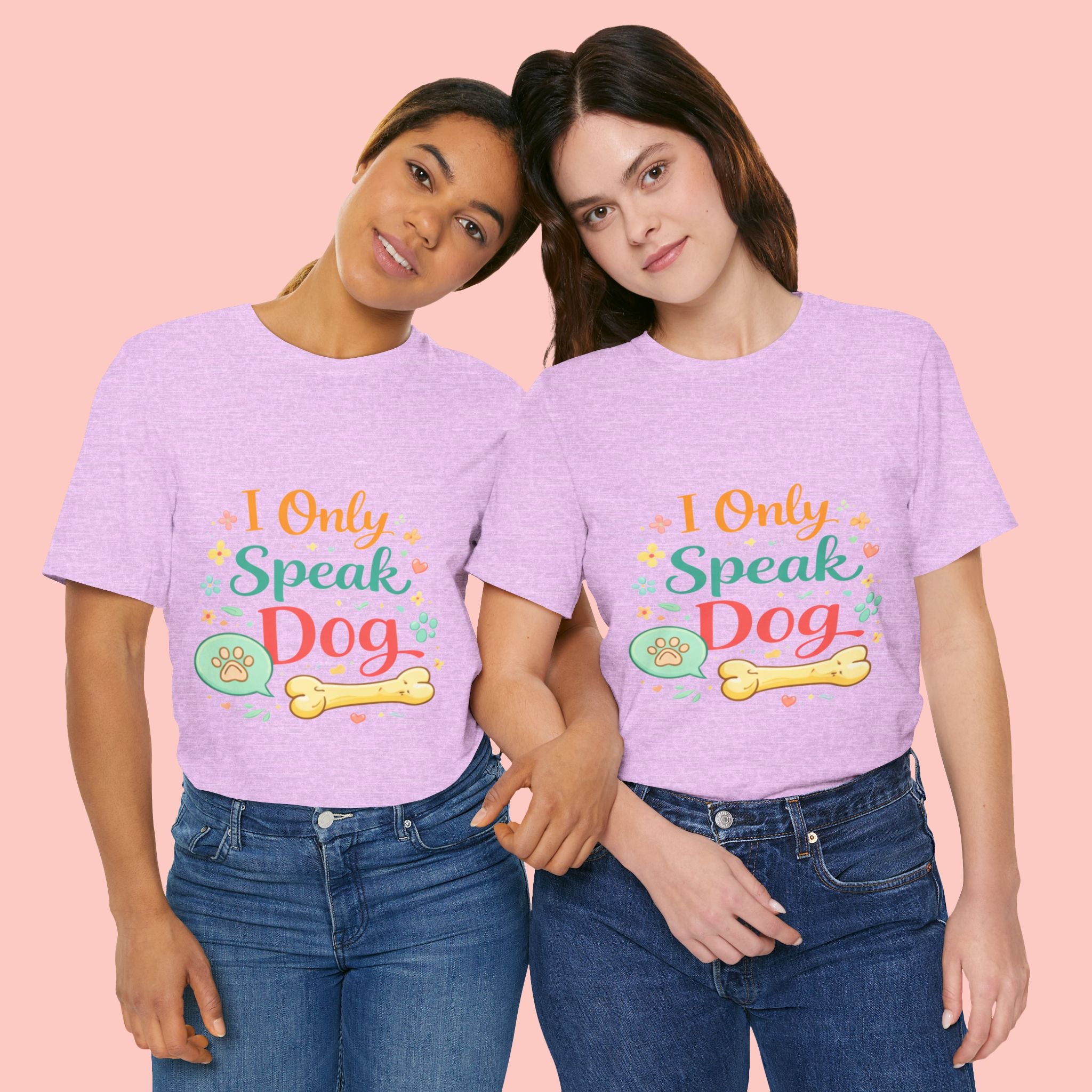 Dog Lover T‑Shirt – "I Only Speak Dog" Cute Paw & Bone Graphic Tee