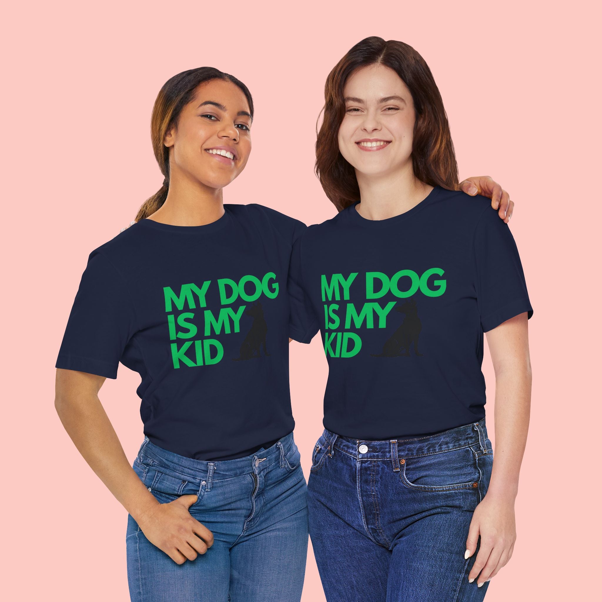 My Dog Is My Kid T-Shirt — Funny Pet Mom/Dad Tee with Sitting Dog Graphic