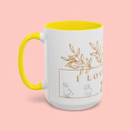 I Love Dogs Accent Coffee Mug — Gold Leaf Dog Lover Ceramic Mug (11oz & 15oz)
