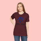 Dog Mom T-Shirt – Blue Paw Graphic "Dog Mom: It's Not a Hobby, It's a Lifestyle"