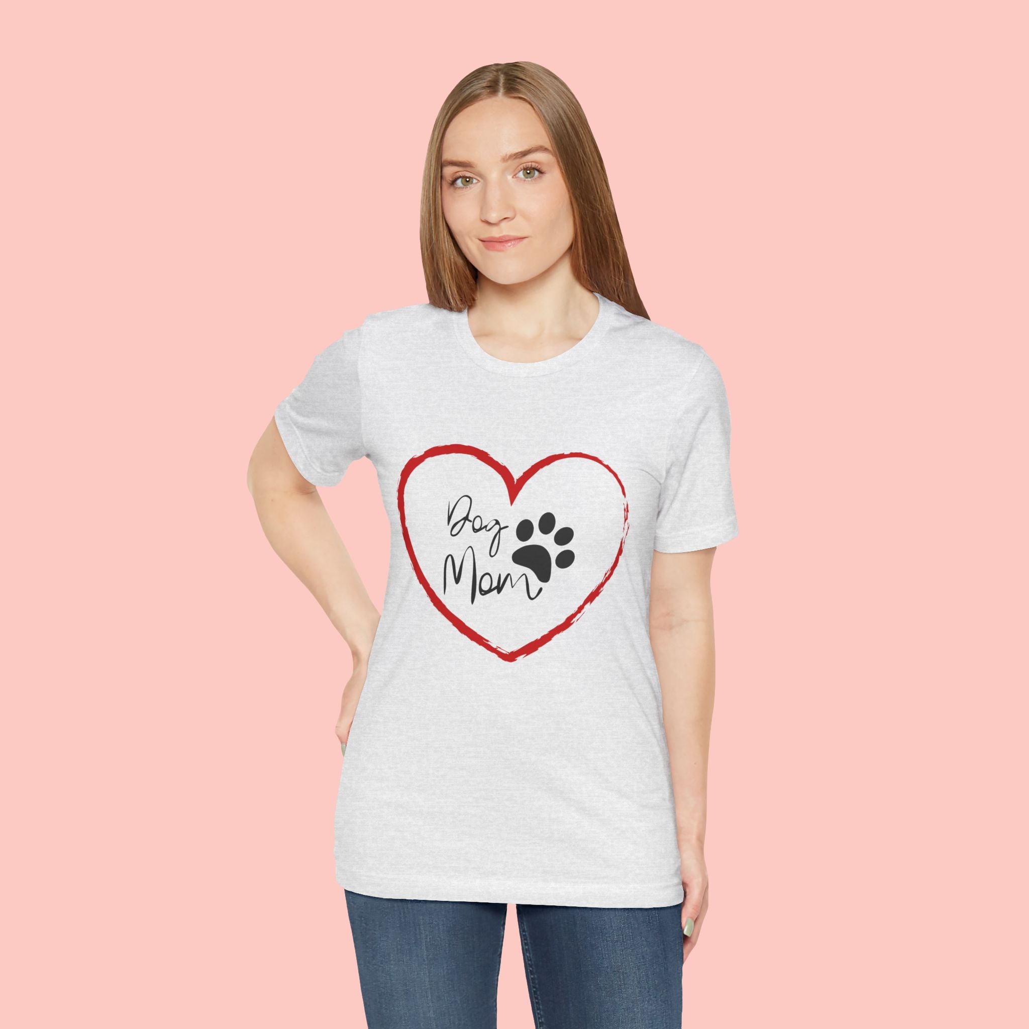Dog Mom Heart Paw T‑Shirt