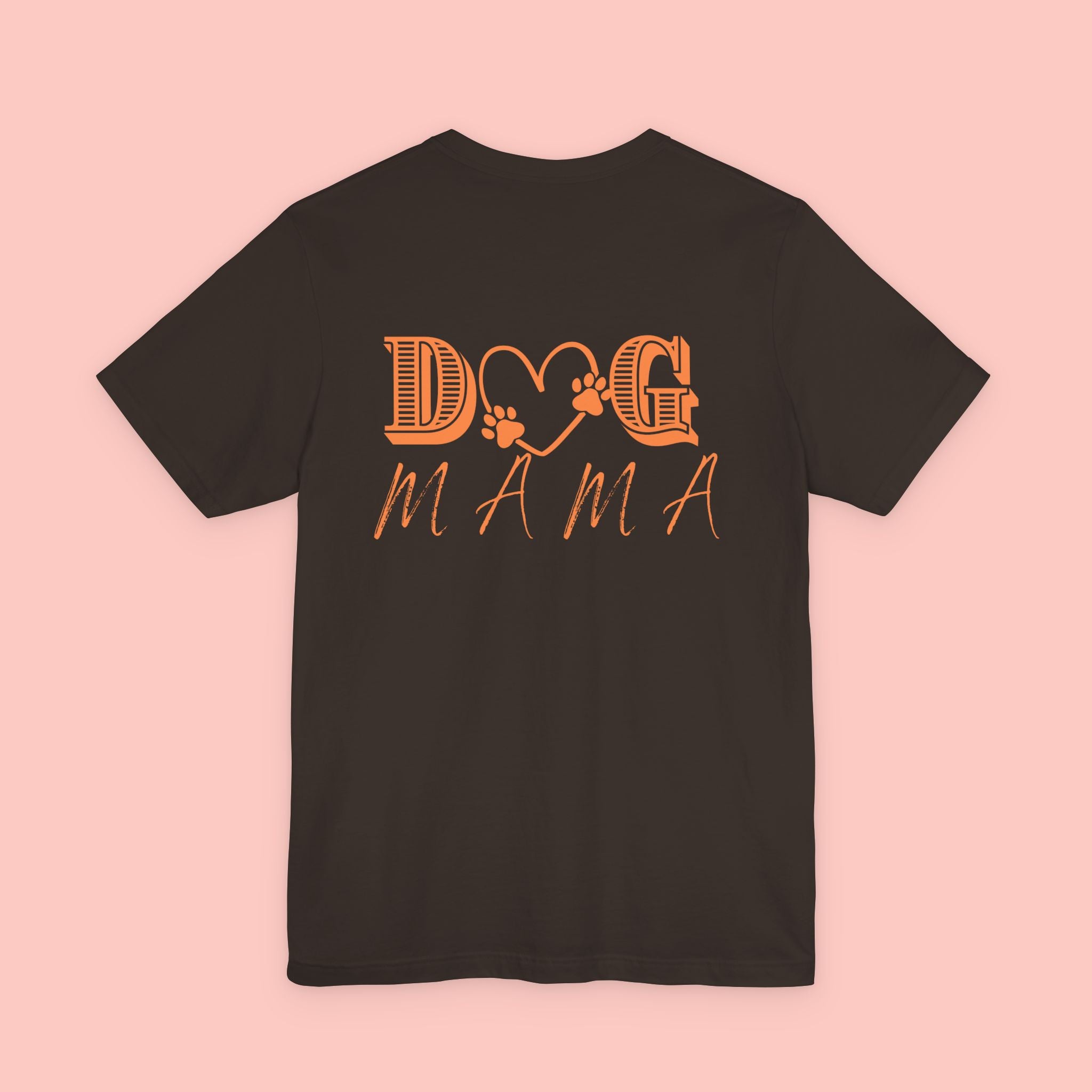 Dog Mama Tee — Retro Heart & Paw Graphic Short Sleeve Shirt