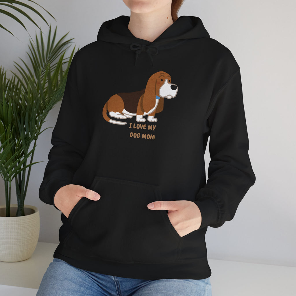 Dog Mom Hoodie — Cute Basset Hound I Love My Dog Mom Sweatshirt