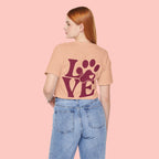 Dog Paw "LOVE" Tee - Pet Lover Graphic T-Shirt