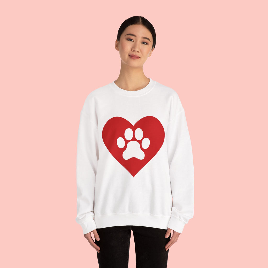 Heart Paw Crewneck Sweatshirt — Cute Pet Lover Pullover
