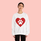 Heart Paw Crewneck Sweatshirt — Cute Pet Lover Pullover