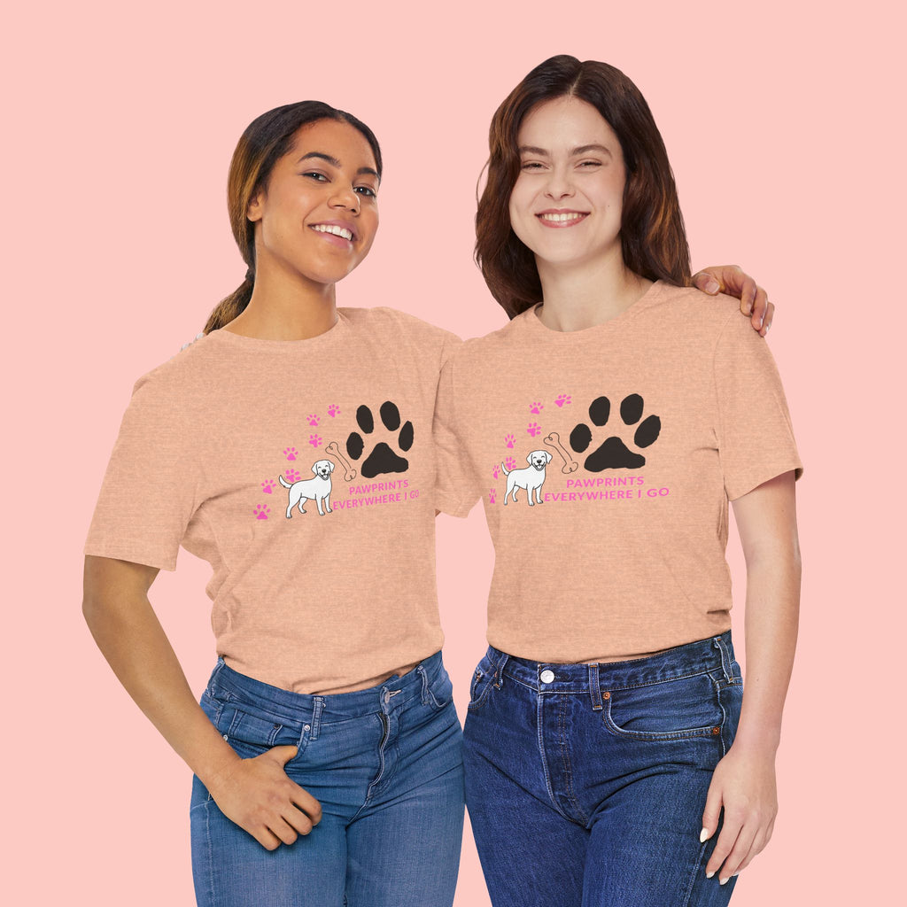 Dog Pawprint T-Shirt — "Pawprints Everywhere I Go" Cute Pet Lover Tee