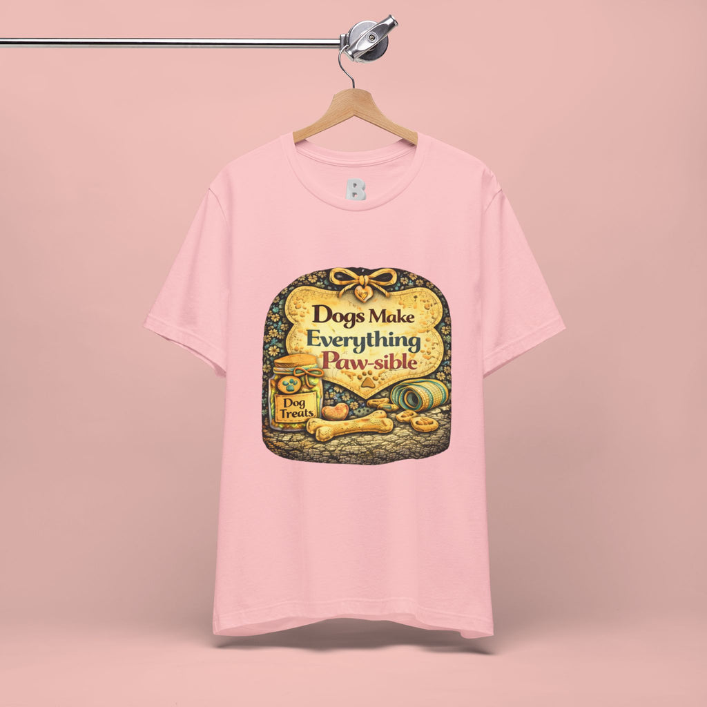 Dog Lover T‑Shirt – "Dogs Make Everything Paw‑sible" Vintage Pet Rescue Tee