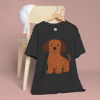 Dachshund Puppy Graphic T-Shirt — Cute Brown Dog Tee