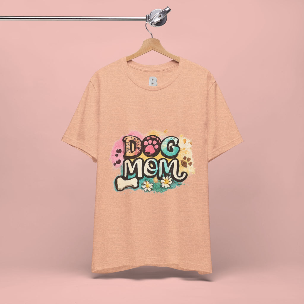Dog Mom T-Shirt — Colorful Paw Print Graphic Tee for Pet Lovers