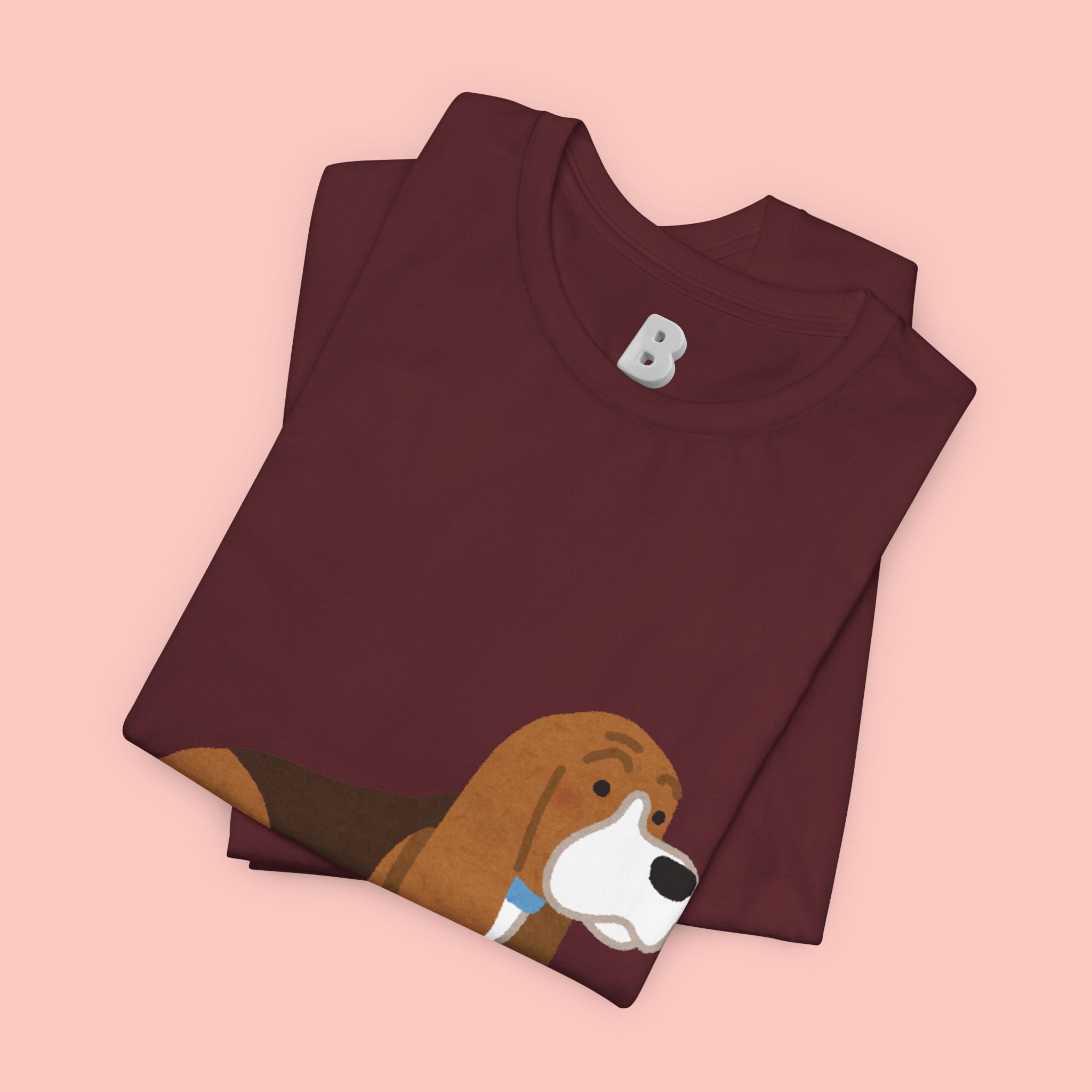 Dog Mom T‑Shirt — Cute Basset Hound I Love My Dog Mom Tee