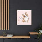 Framed Canvas Print — "First My Dog, Then Everything Else" Corgi Wall Art