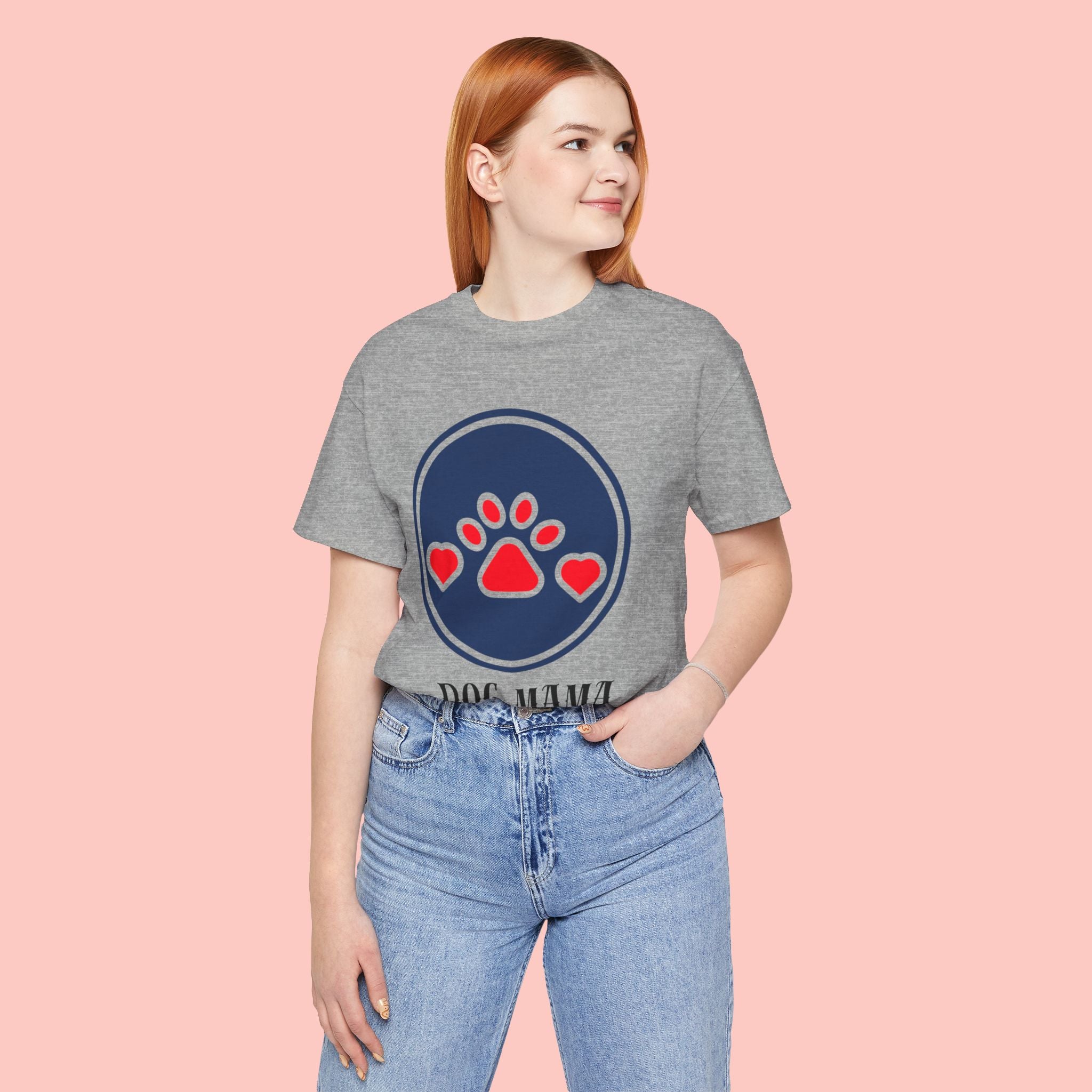 Dog Mama T-Shirt — Cute Paw & Heart Graphic Tee for Dog Lovers
