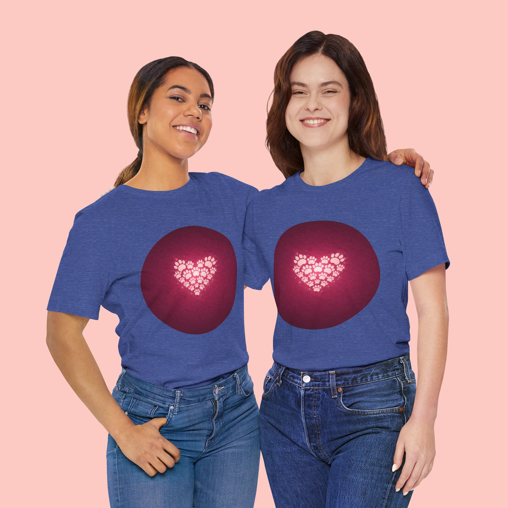 Paw Print Heart T‑Shirt — Cute Pet Lover Tee