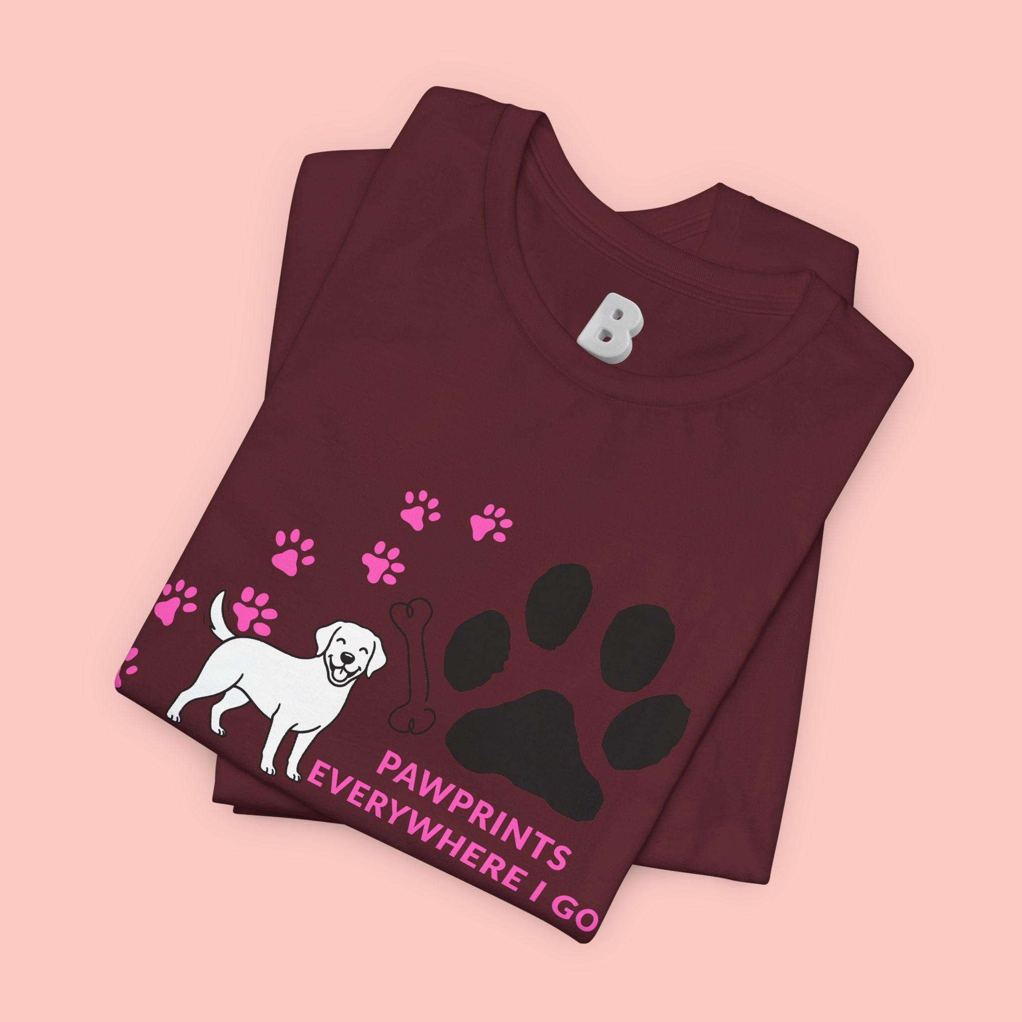 Dog Pawprint T-Shirt — "Pawprints Everywhere I Go" Cute Pet Lover Tee