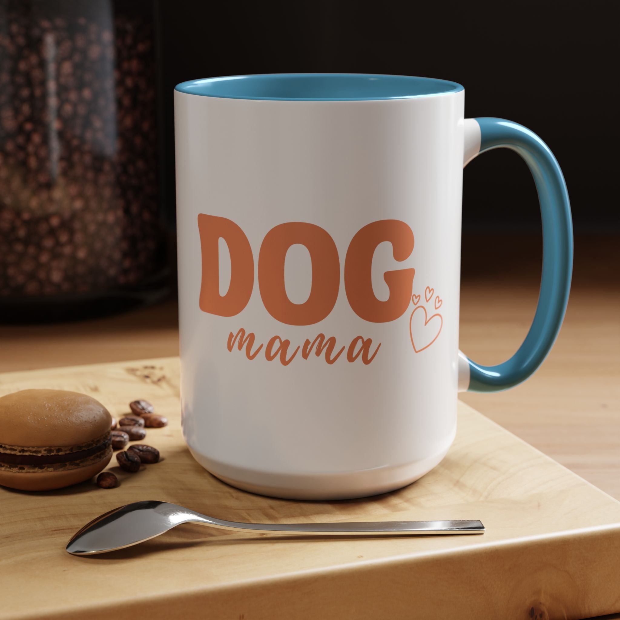 Dog Mama Coffee Mug — Cute Heart Accent Ceramic Mug (11/15 oz)