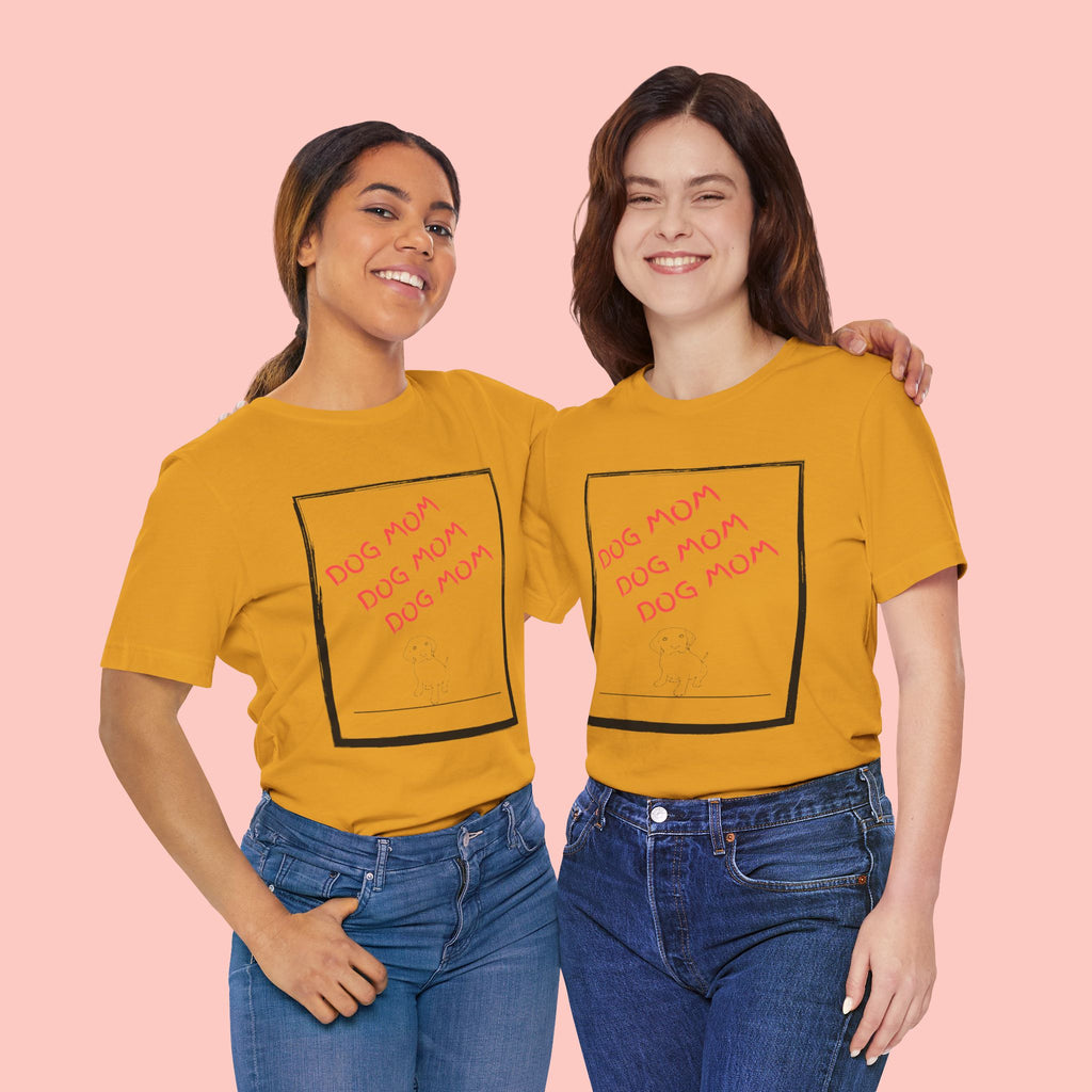Dog Mom Graphic Tee — 'Dog Mom Dog Mom Dog Mom' Casual Pet Lover T-Shirt