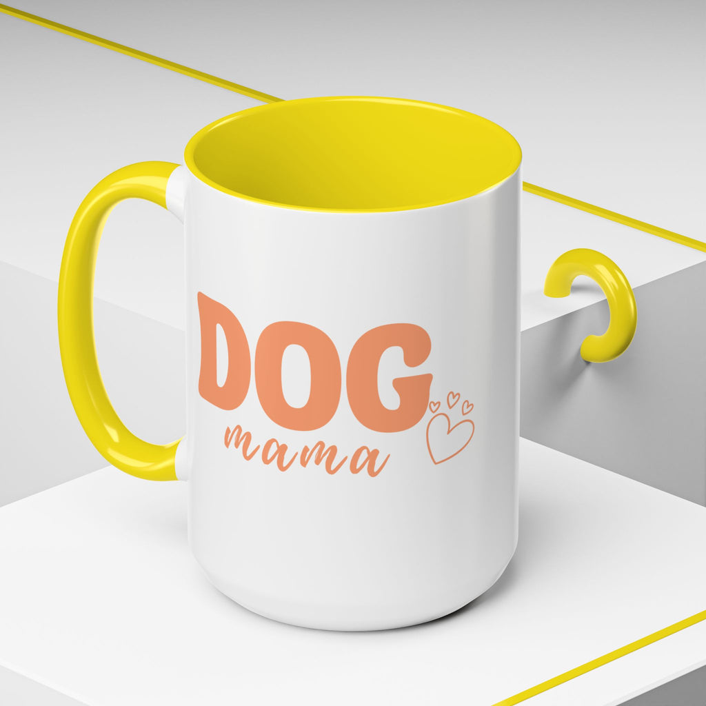 Dog Mama Coffee Mug — Cute Heart Accent Ceramic Mug (11/15 oz)