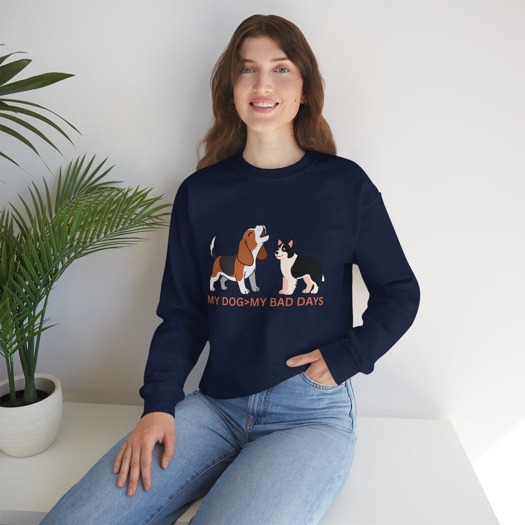 My Dog My Bad Days Sweatshirt – Cute Beagle & Corgi Crewneck for Dog Lovers