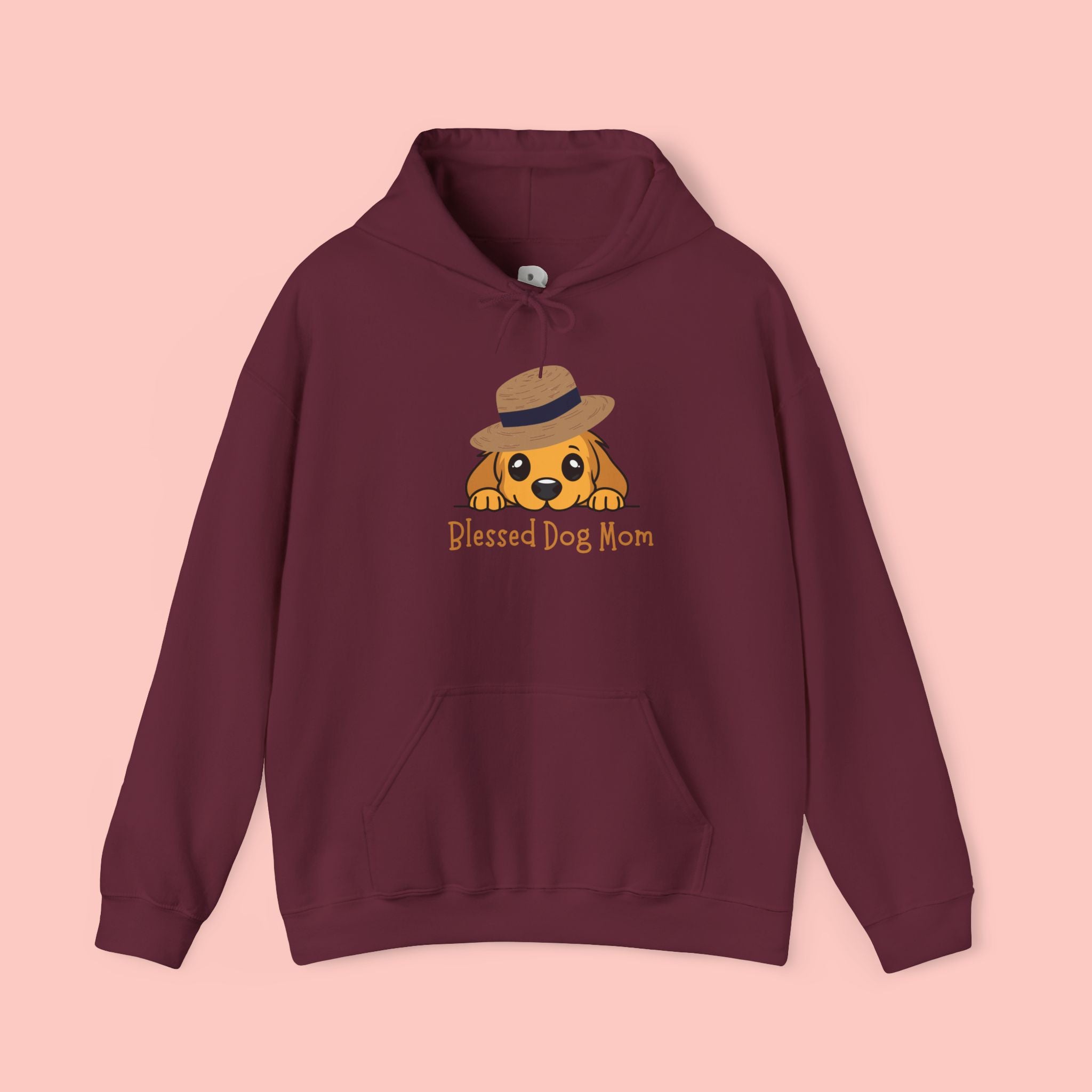 Dog Mom Hoodie - "Blessed Dog Mom" Cute Puppy Hat Sweatshirt