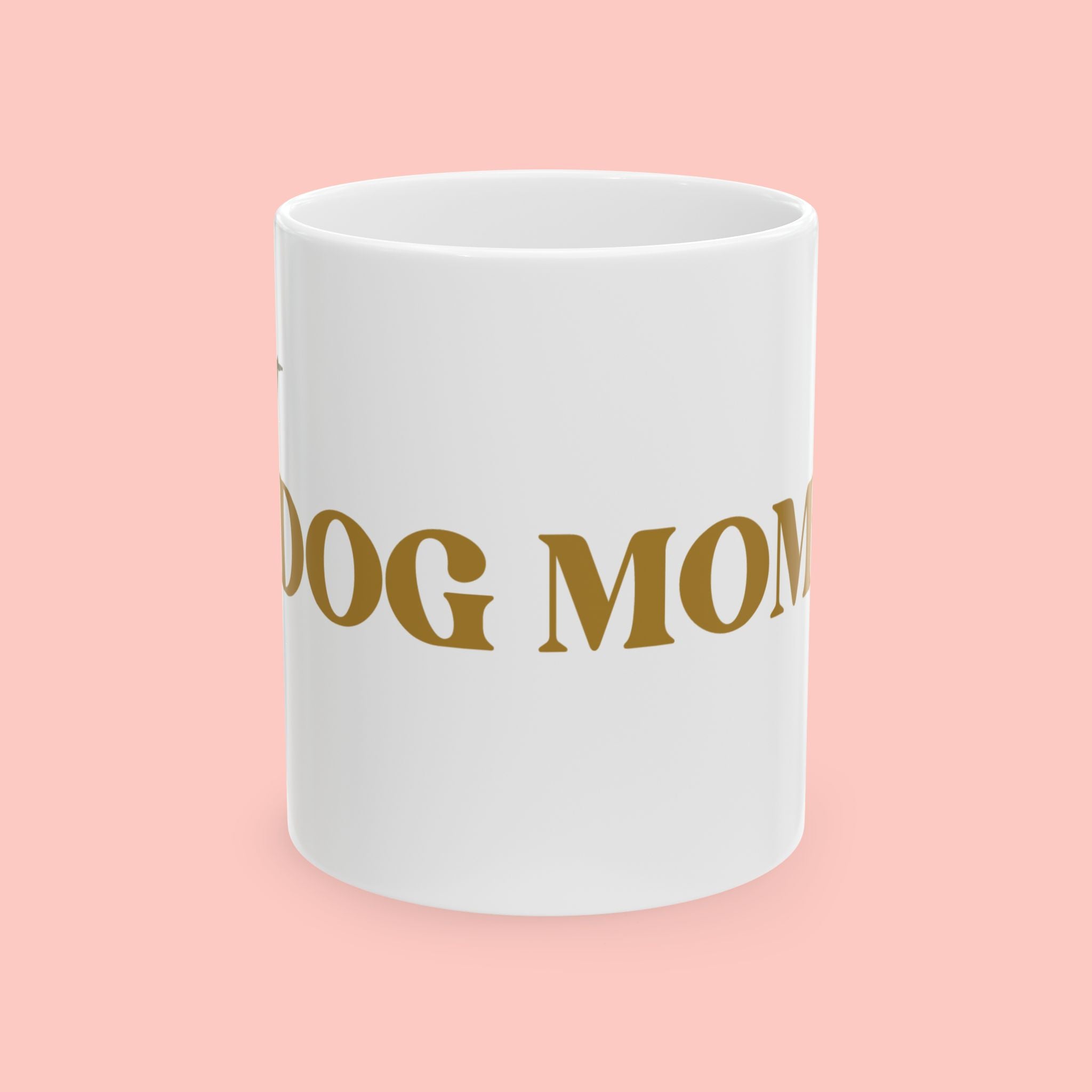 Dog Mom Ceramic Mug — 'Best Dog Mom Ever' Gold Script Coffee Cup (11oz & 15oz)