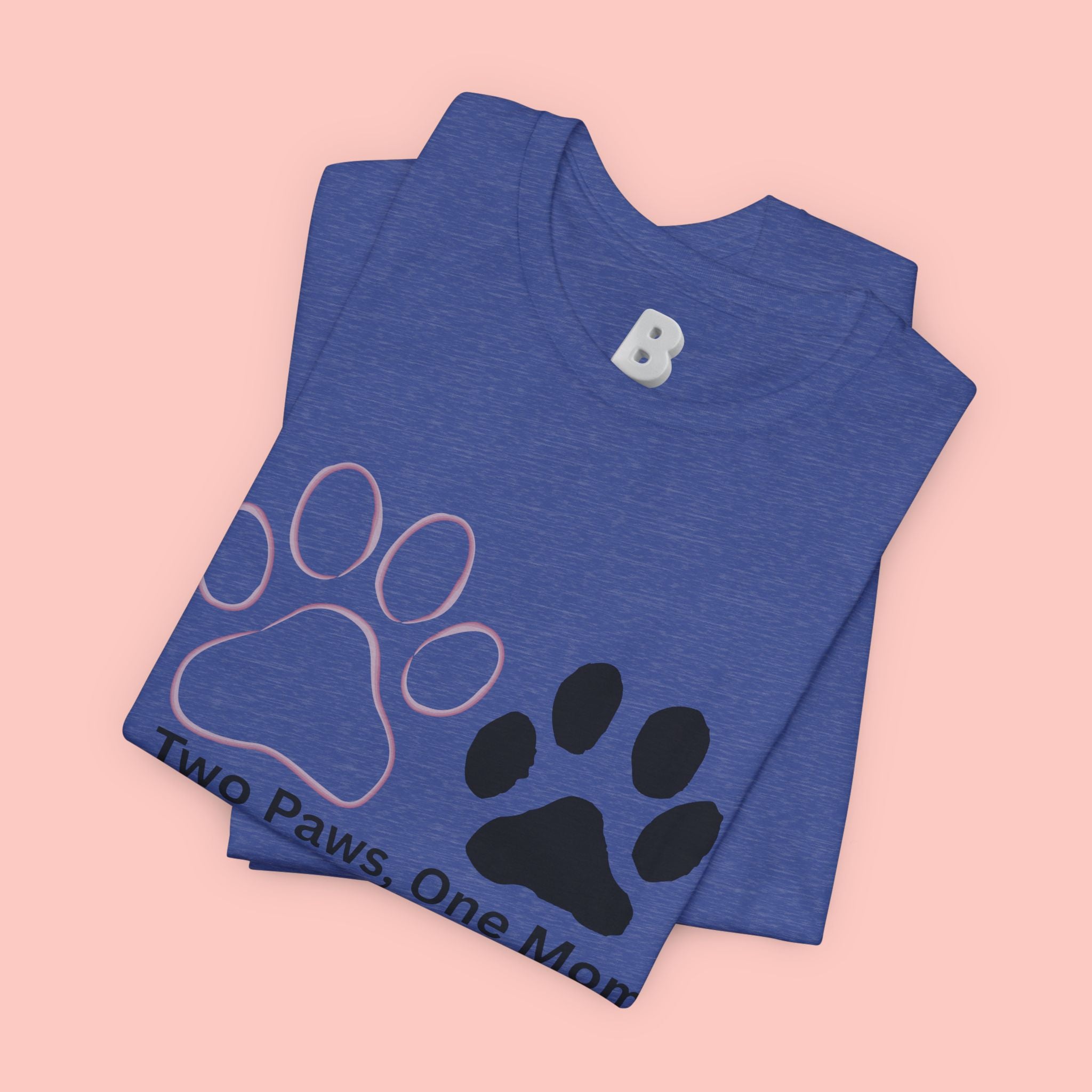 Two Paws, One Mom T-Shirt – Cute Dog Mom Paw Print Tee