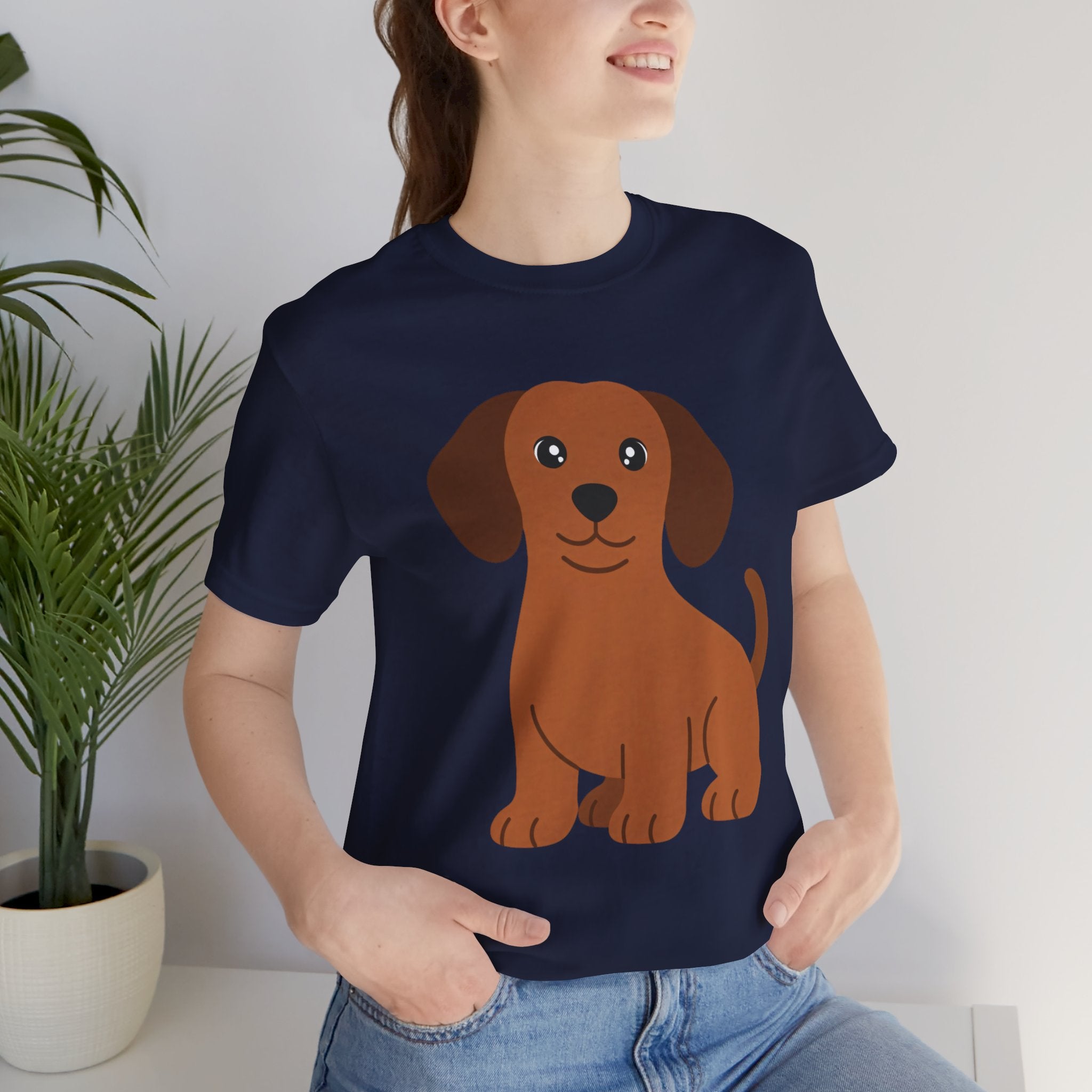 Dachshund Puppy Graphic T-Shirt — Cute Brown Dog Tee