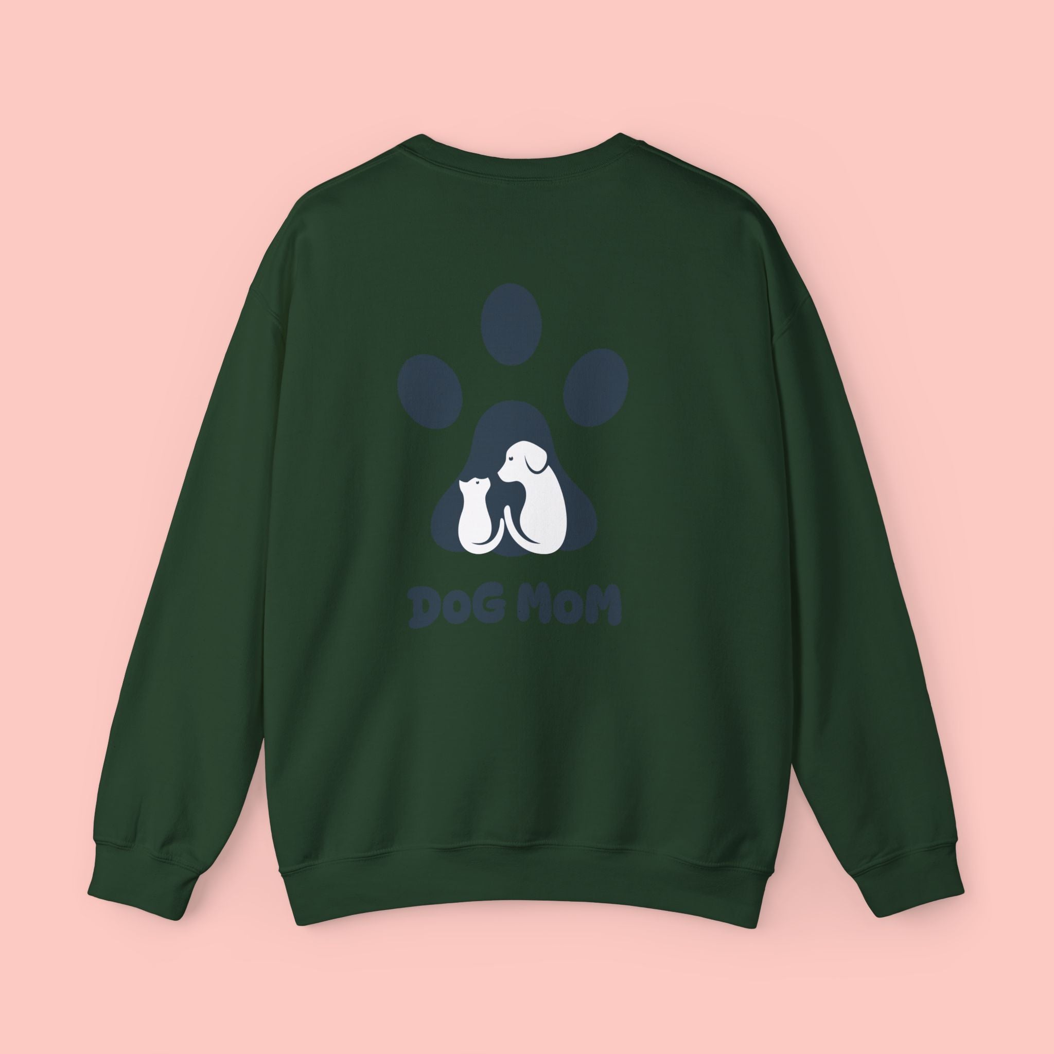 Dog Mom Crewneck Sweatshirt — Paw Print Graphic Cozy Pullover