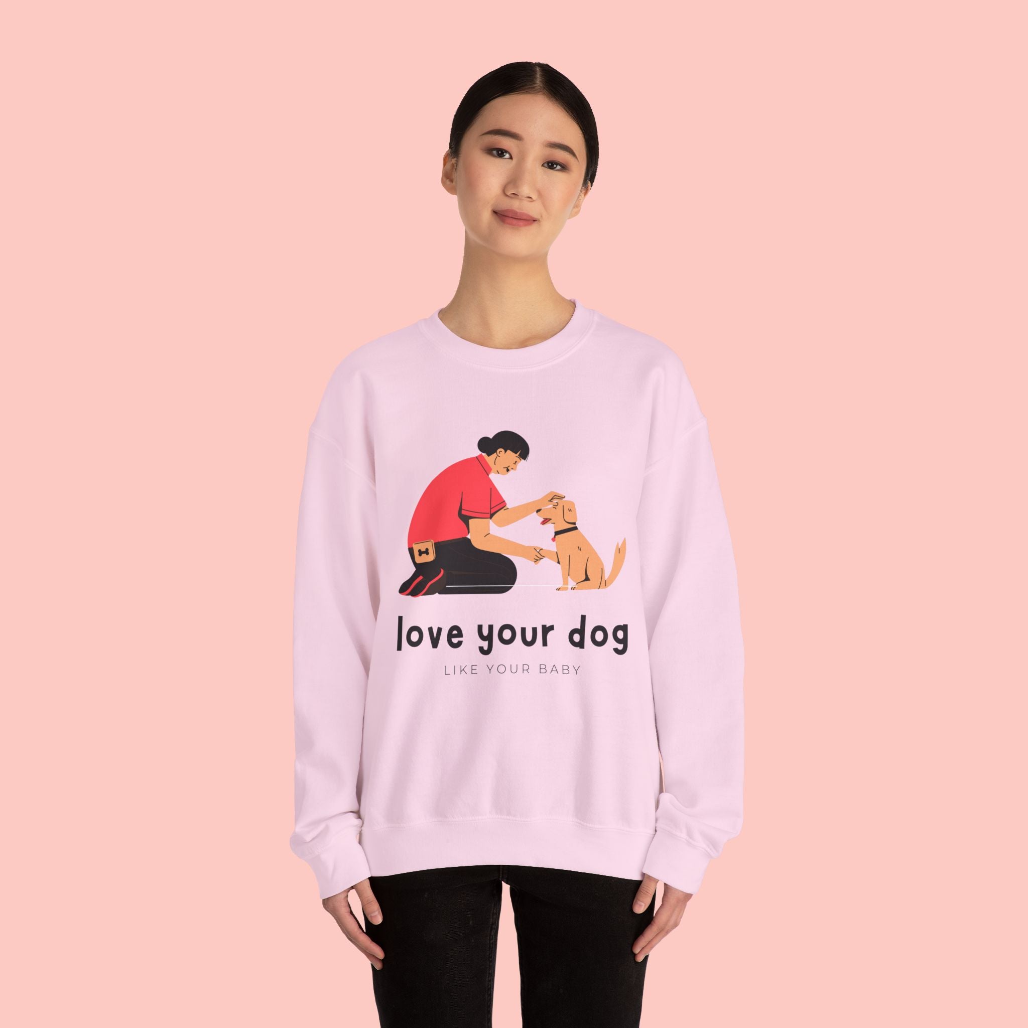 Love Your Dog Crewneck Sweatshirt — Cute Pet Lover Graphic Pullover