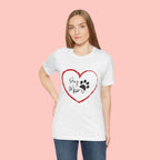 Dog Mom Heart Paw T‑Shirt
