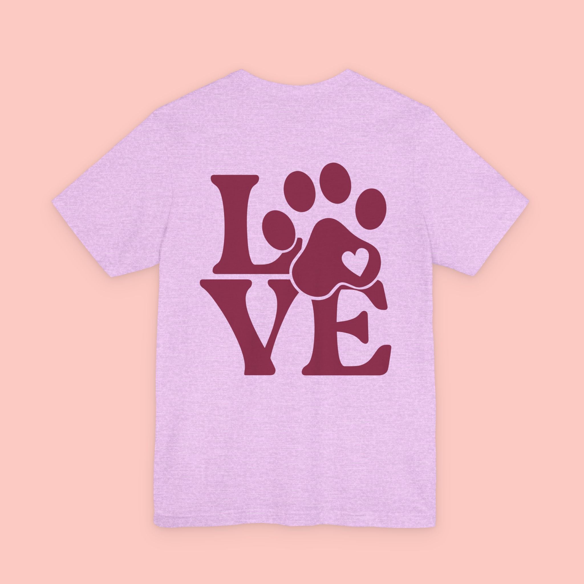 Dog Paw "LOVE" Tee - Pet Lover Graphic T-Shirt