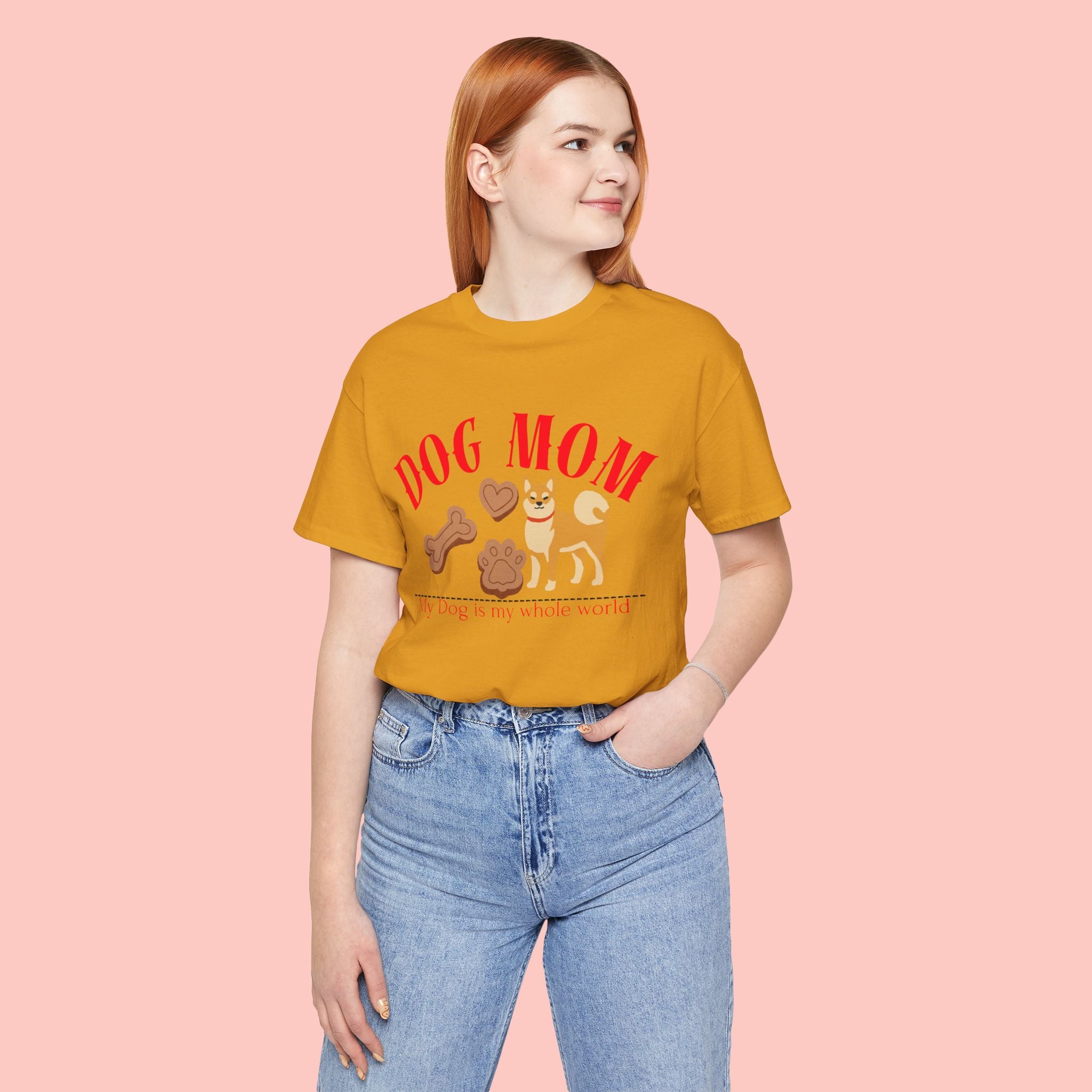 Dog Mom T-Shirt — Cute Shiba & Treats “My Dog Is My Whole World” Tee