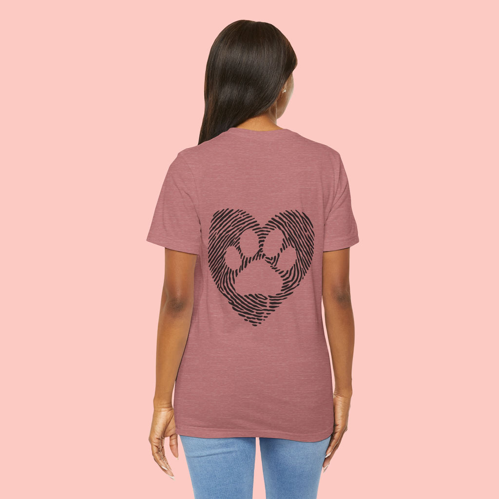 T-Shirt — Heart Pawprint Fingerprint Design (Pet Lover Gift)