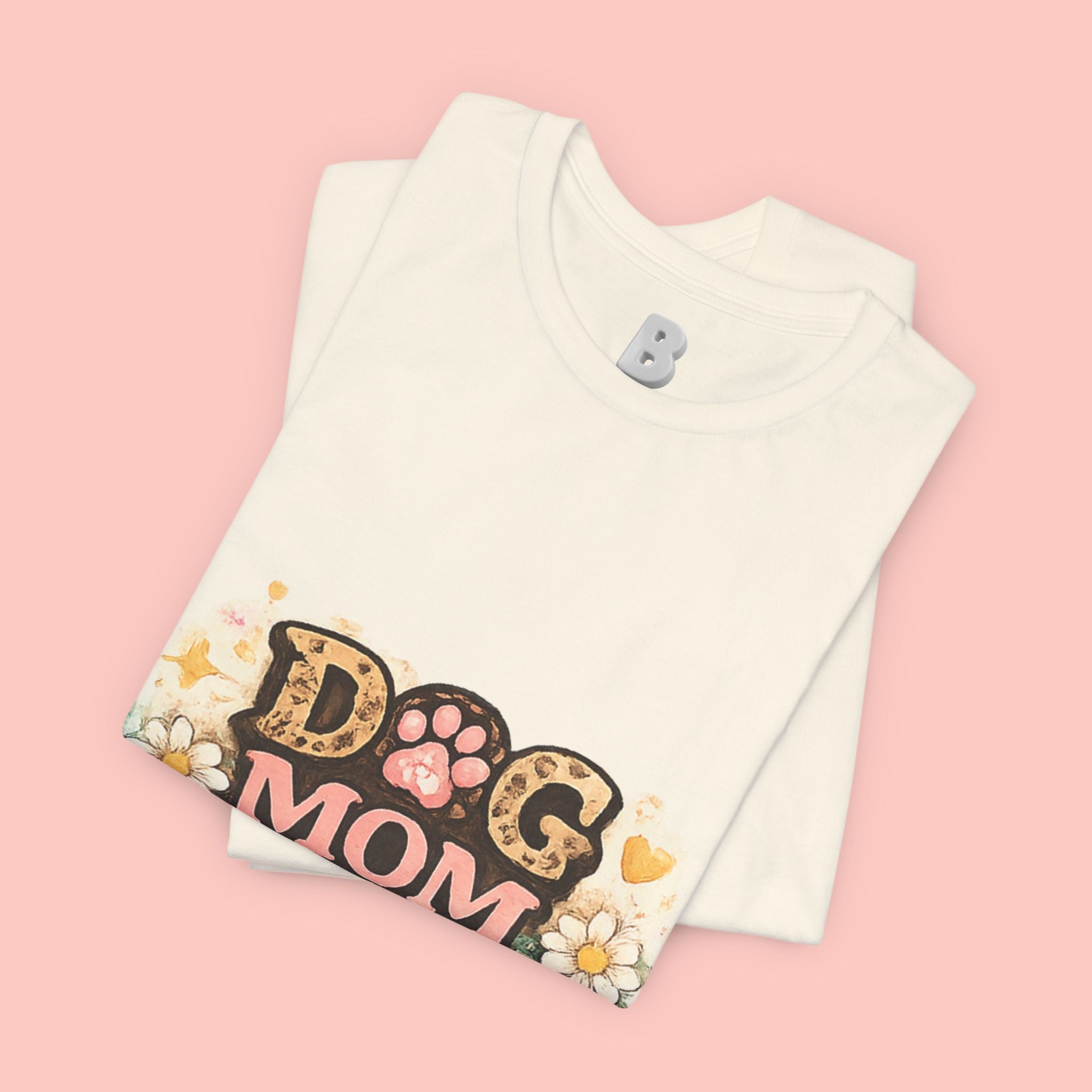 Dog Mom Forever T‑Shirt — Floral Paw Print Tee for Pet Lovers