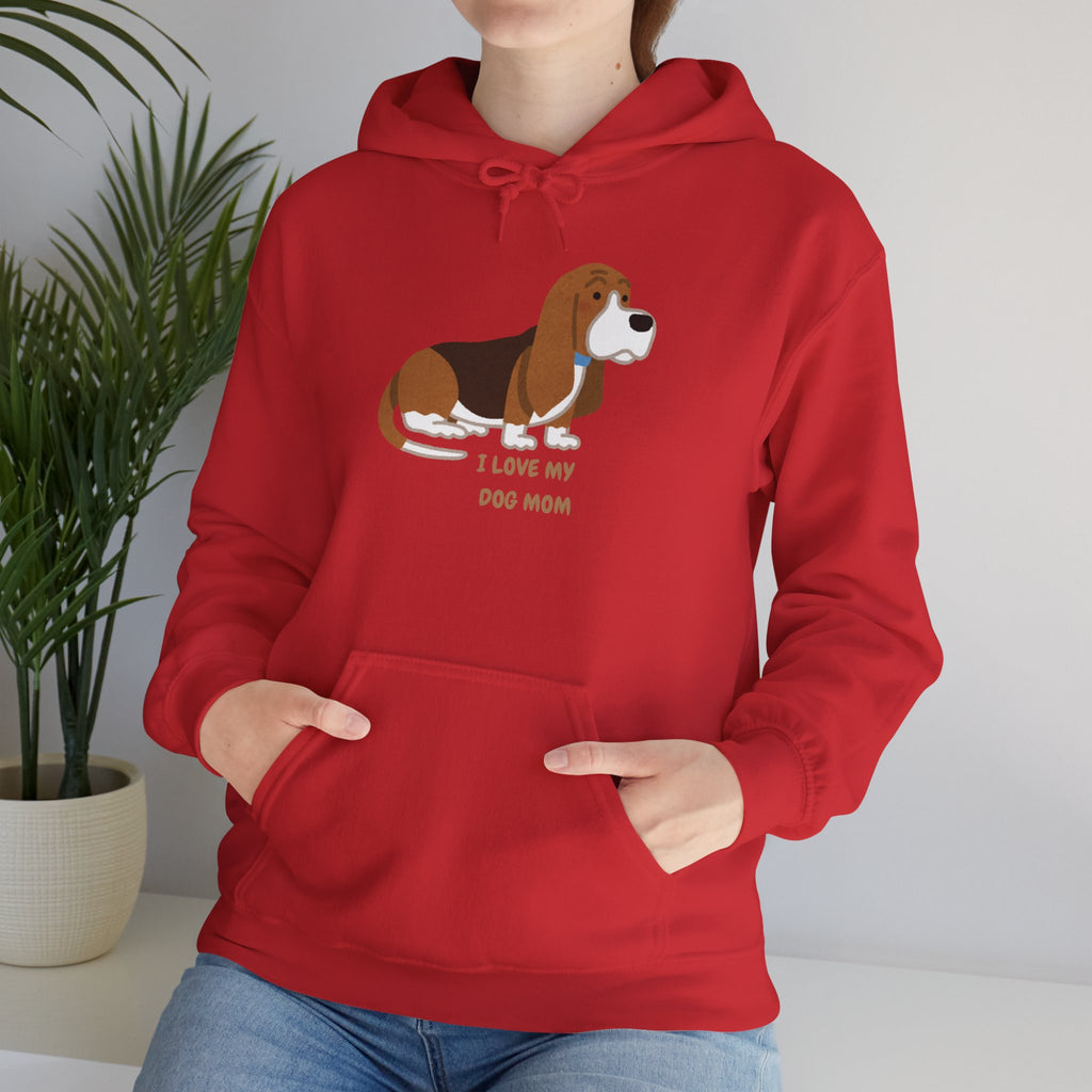 Dog Mom Hoodie — Cute Basset Hound I Love My Dog Mom Sweatshirt