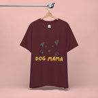 Dog Mama Graphic Tee — Cute Paw Print Dog Face T-Shirt for Dog Lovers