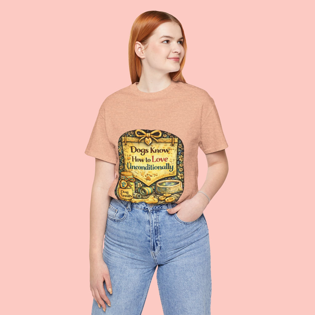 Dog Lovers T‑Shirt – "Dogs Know How to Love Unconditionally" Vintage Design