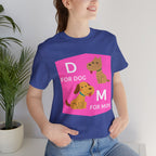 Dog Mom T-Shirt — Cute Pink "D for Dog, M for Mom" Graphic Tee