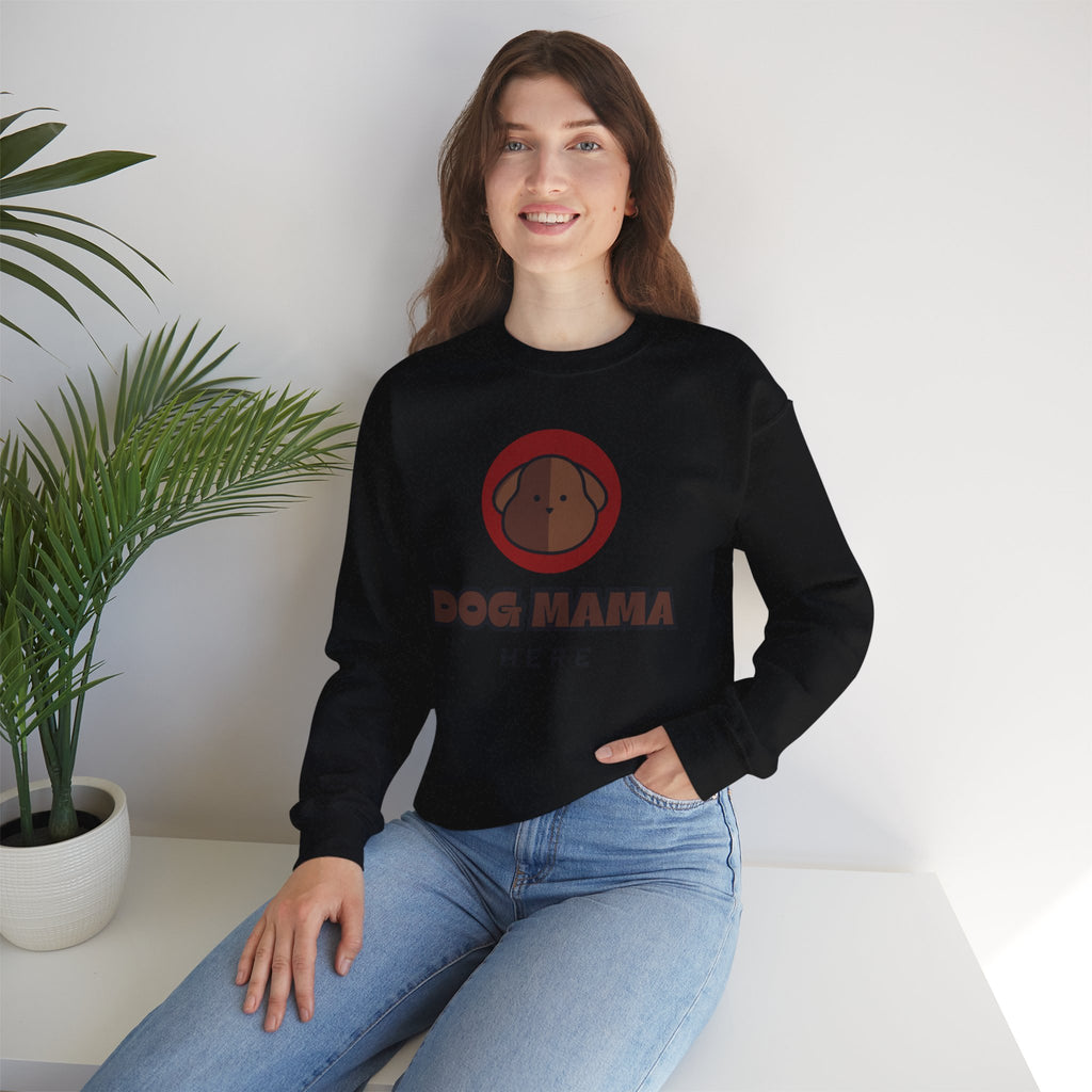 Dog Mama Crewneck Sweatshirt – Cute Brown Pup Graphic ‘Dog Mama’ Design