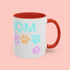 Dog Mom Club Accent Coffee Mug – Colorful Paw Print 11/15oz