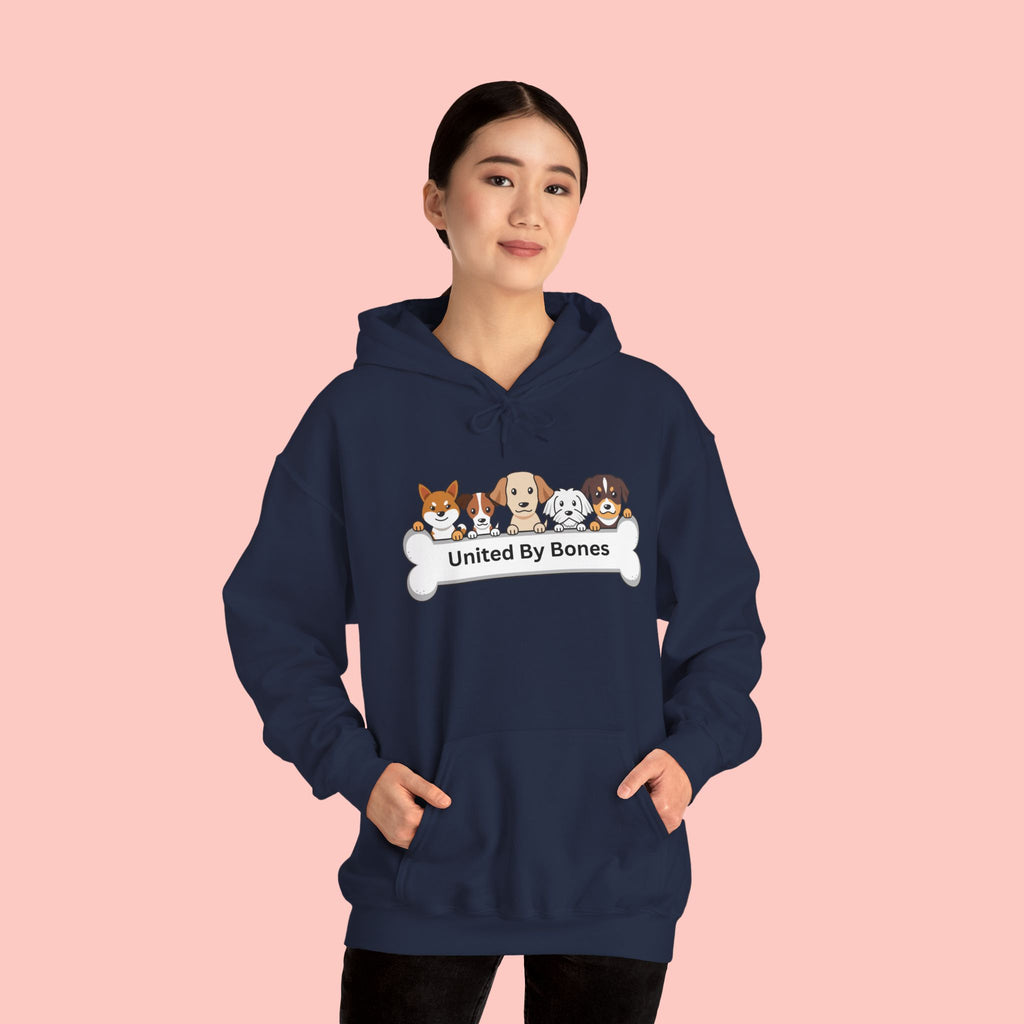 United By Bones Hoodie — Cute Cartoon Dogs Paw Bone Graphic Sweatshirt