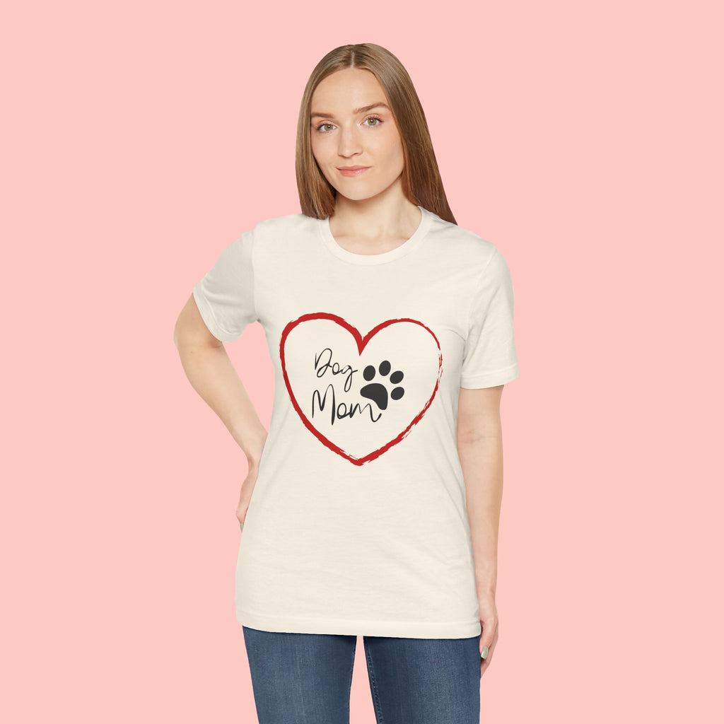 Dog Mom Heart Paw T‑Shirt