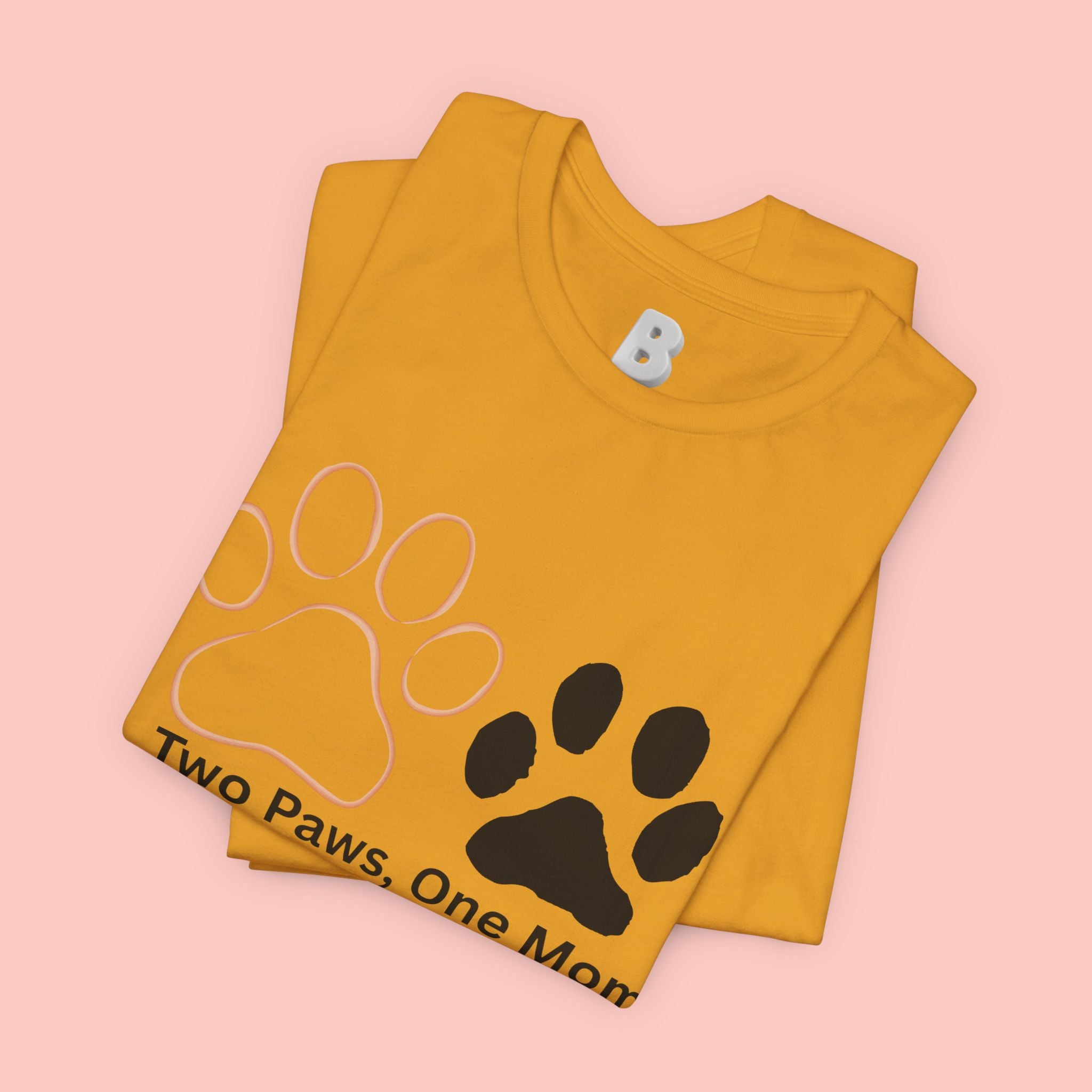 Two Paws, One Mom T-Shirt – Cute Dog Mom Paw Print Tee