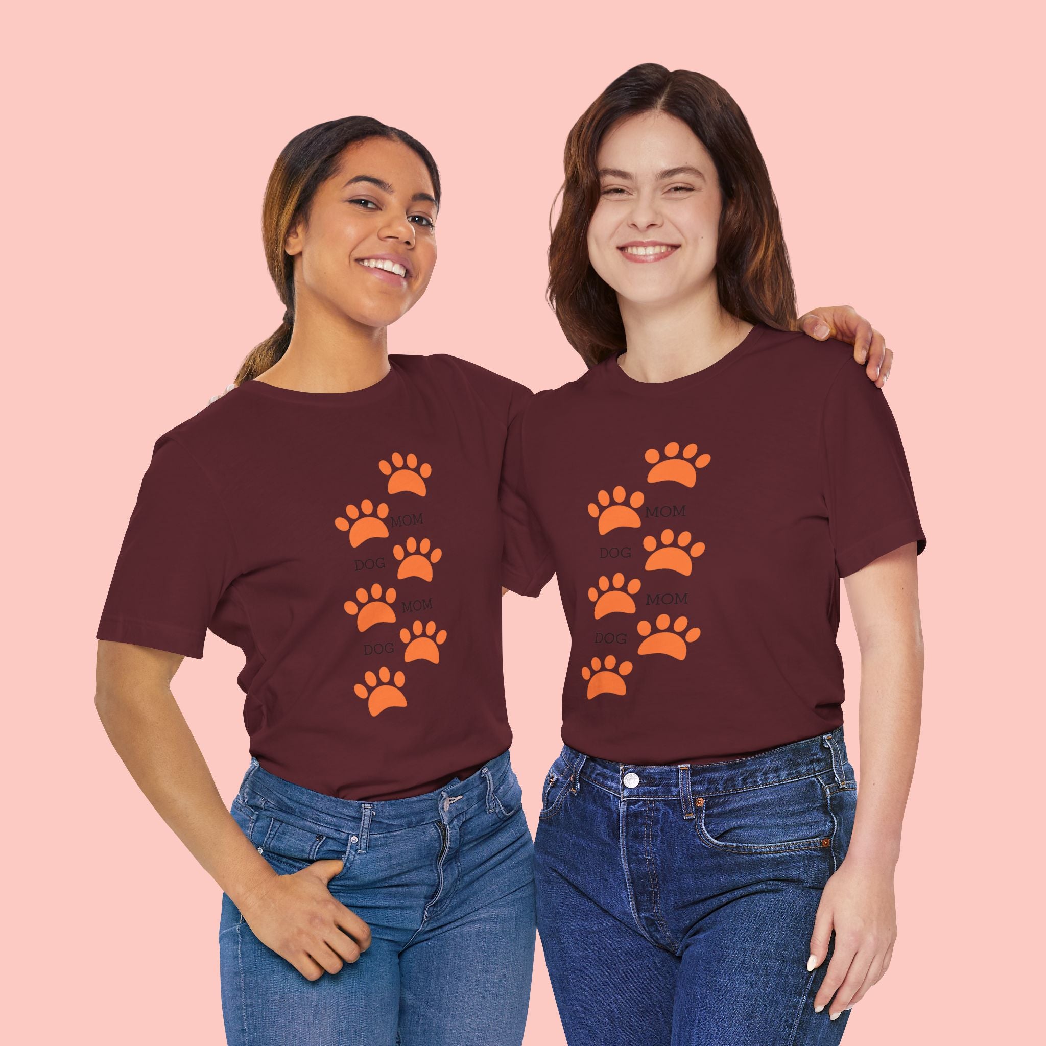 Dog Mom Paw Print T-Shirt — Cute Pet Lover Graphic Tee