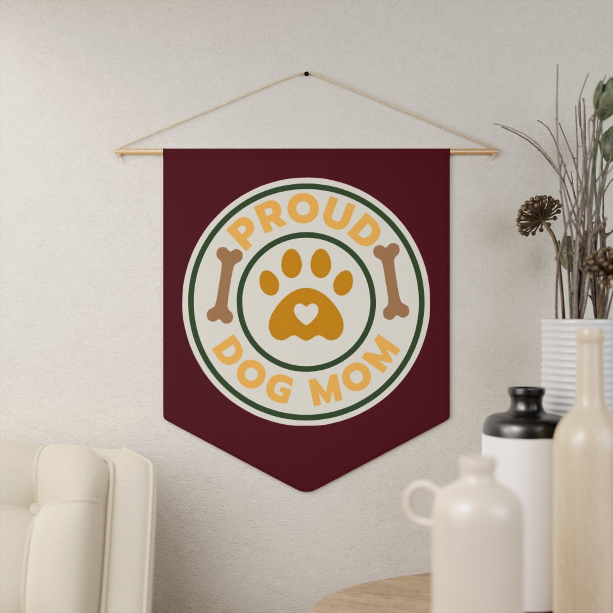 Proud Dog Mom Pennant Banner — Pet Lover Wall Decor