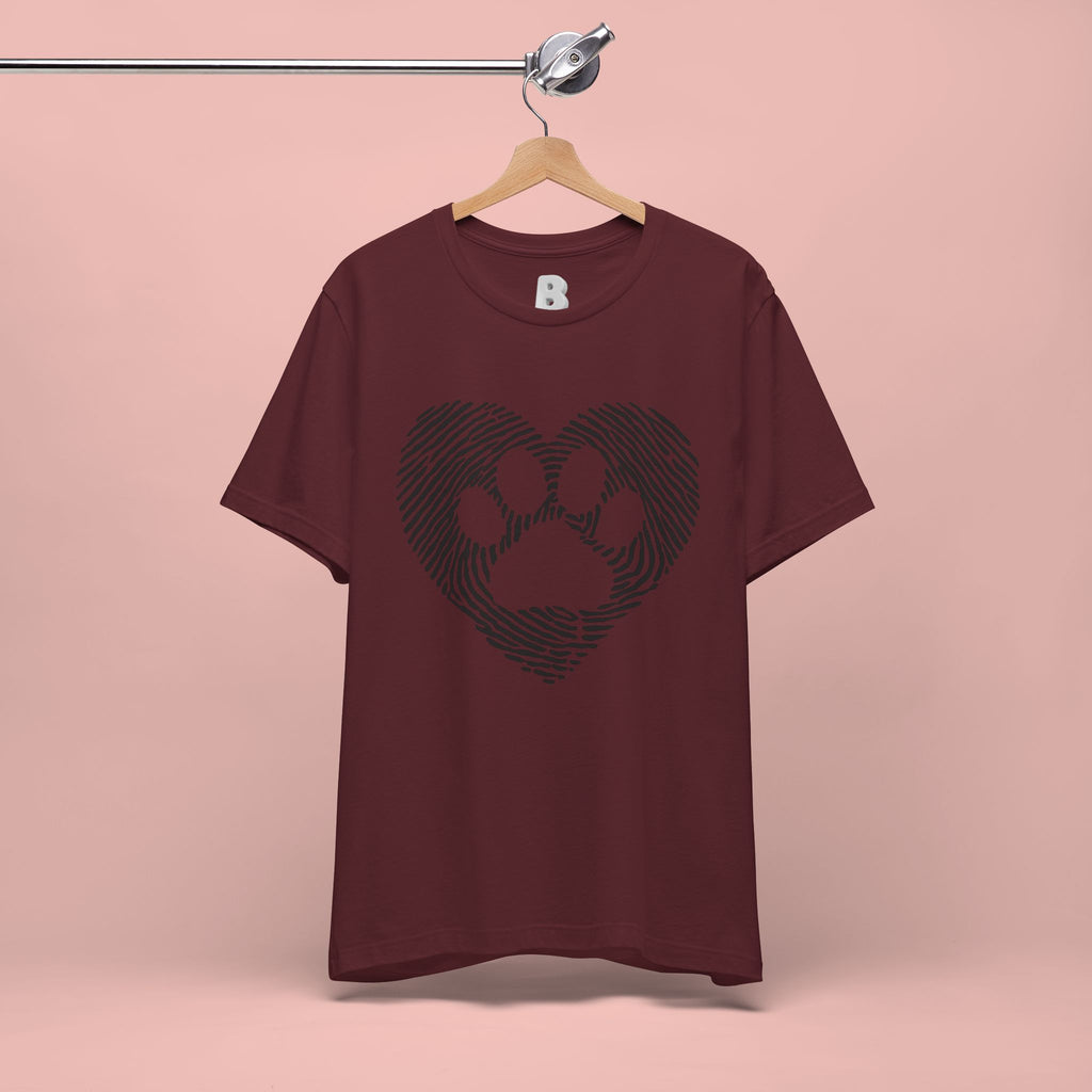 Fingerprint Heart Paw T-Shirt — Dog Paw Love Tee