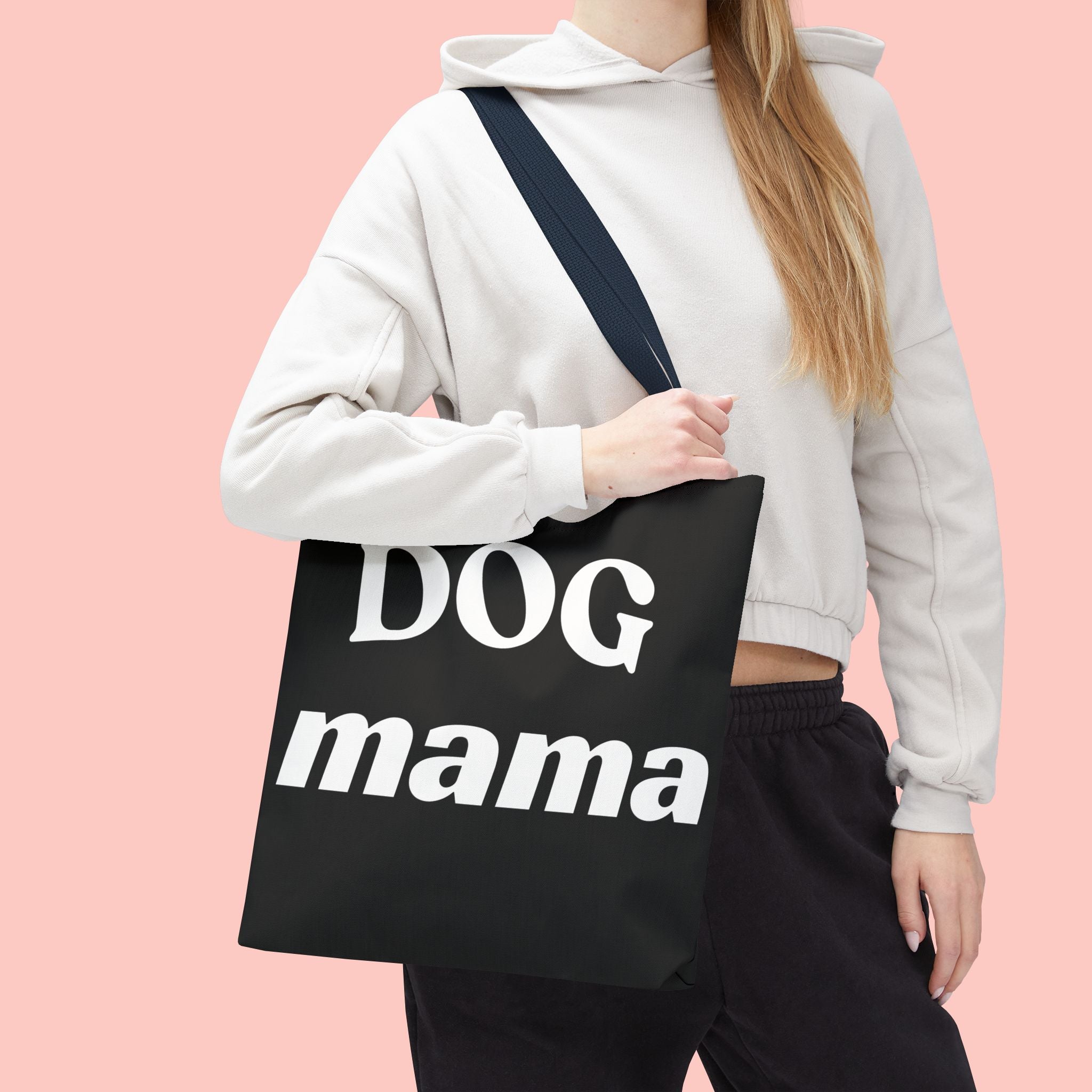 Dog Mama Tote Bag — Black Canvas Pet Lover Tote