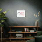 Canvas Wall Art - "Coffee With My Dog" Cute Coffee & Puppy Print