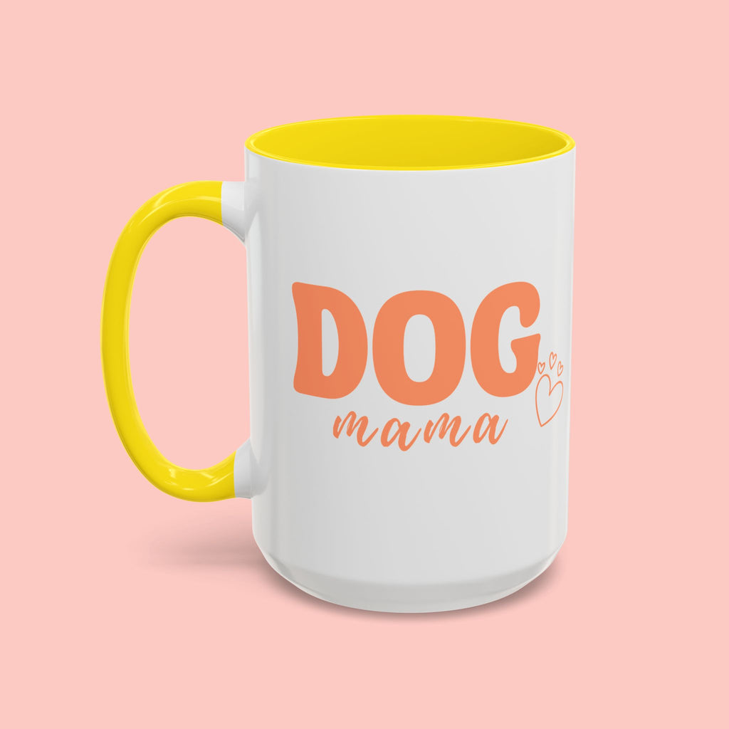 Dog Mama Coffee Mug — Cute Heart Accent Ceramic Mug (11/15 oz)