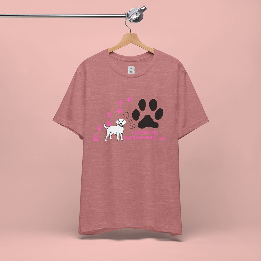 Dog Pawprint T-Shirt — "Pawprints Everywhere I Go" Cute Pet Lover Tee